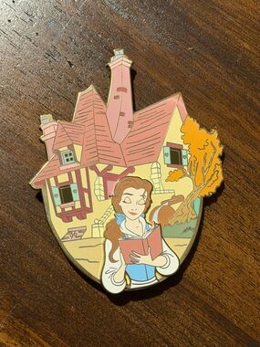Artist Designed Belle in the Village Enamel Pin - Beauty and the Beast